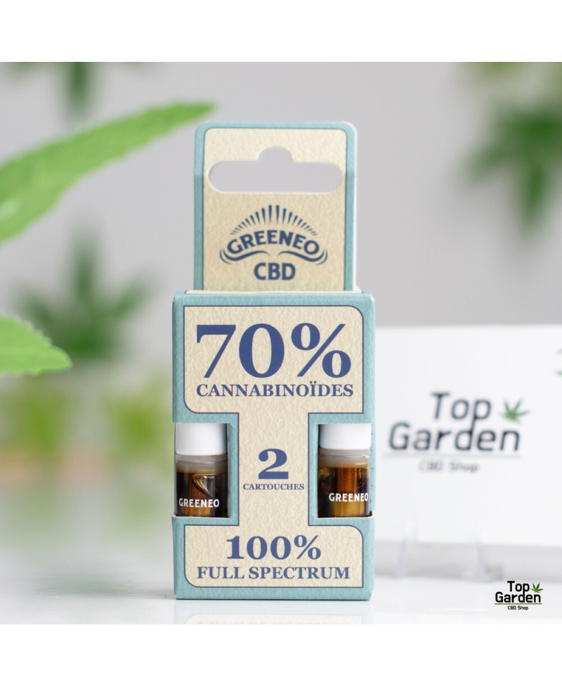 Pack 2 Cartuchos Menthe 70 Cbd Full Spectrum Stick Greeneo Cbd